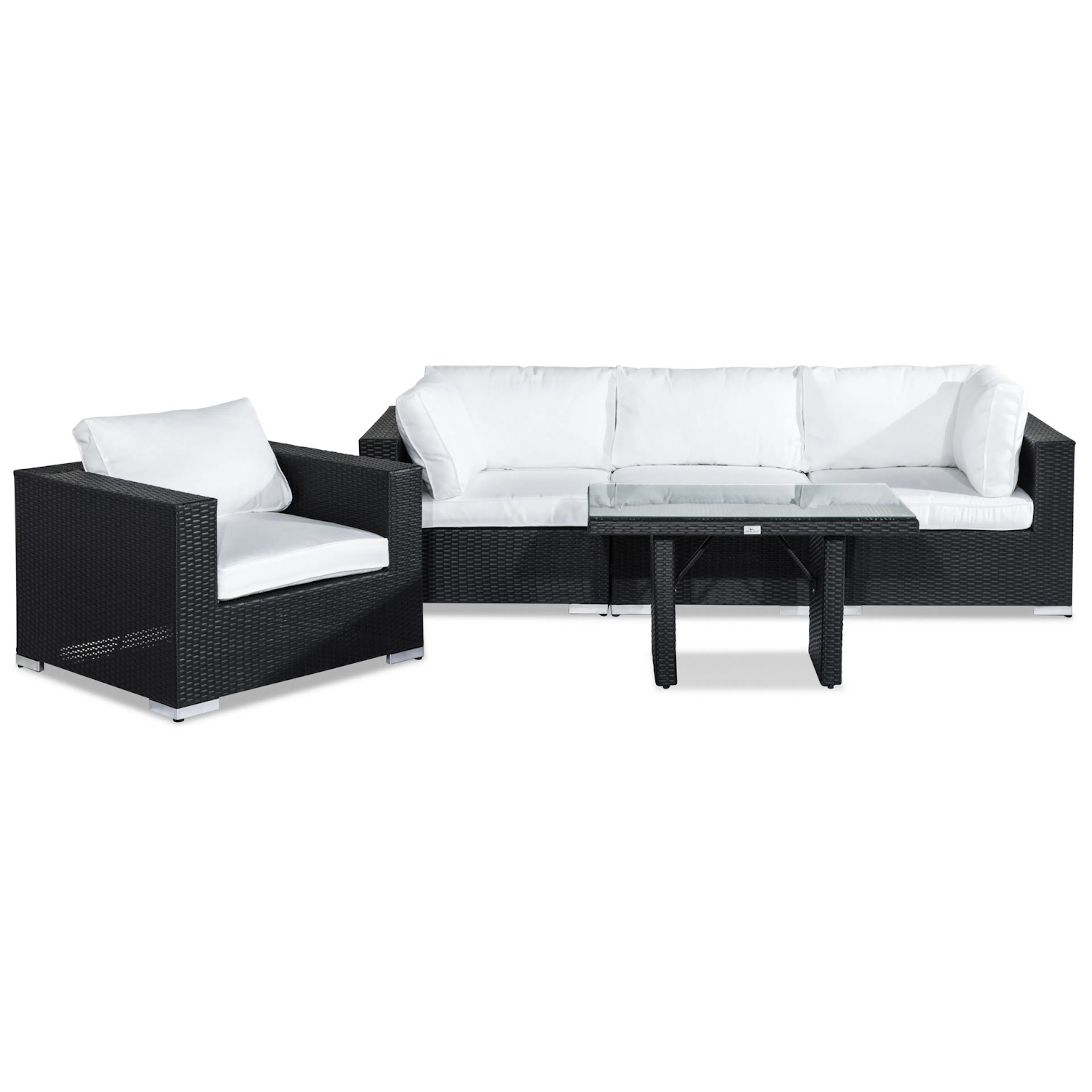 Loungegrupp Comfort Garden Bahamas 3-sits med Fåtölj och Soffbord 100x60 Utomhus