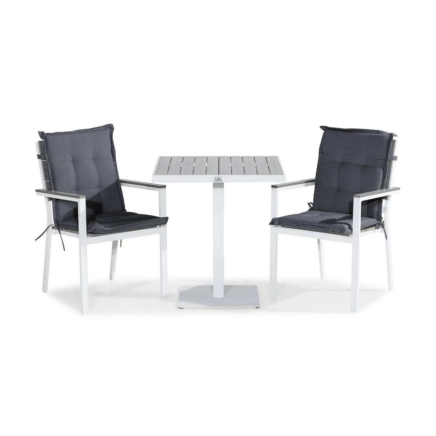 Cafégrupp Comfort Garden Tunis Caféset 70x70 med 2 Stapelstolar m Dyna