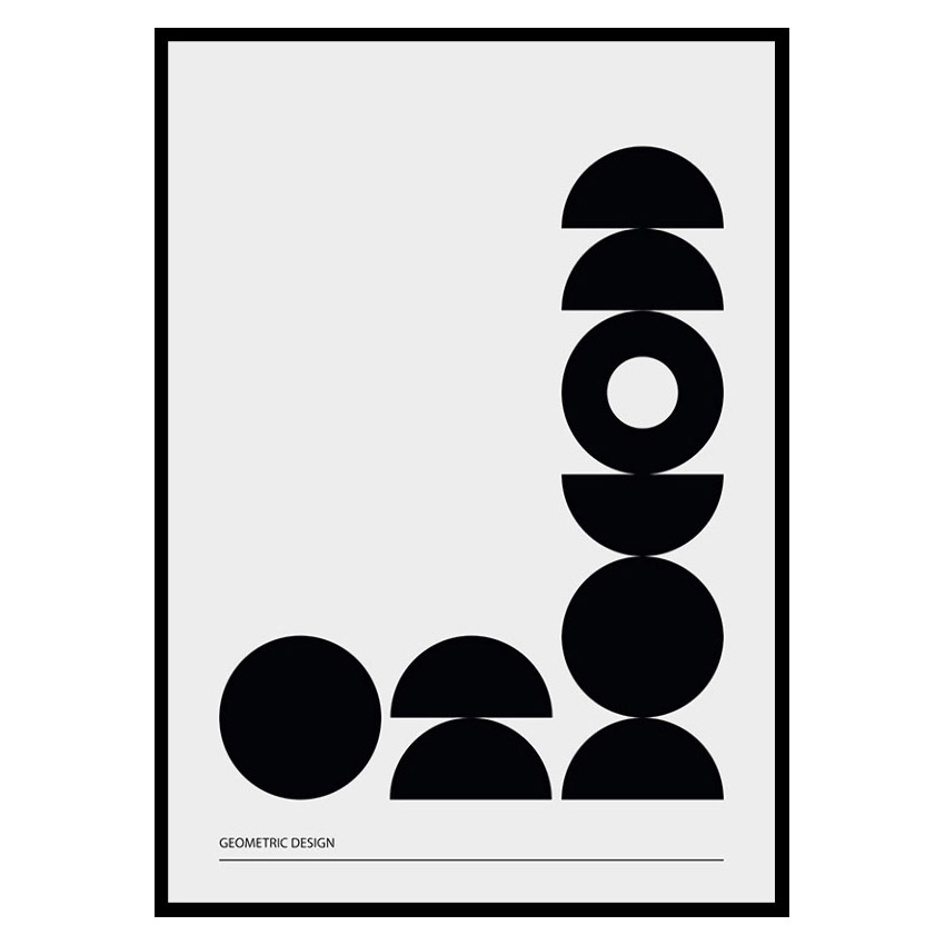 Poster Gallerix Geometric Graphic Black No2