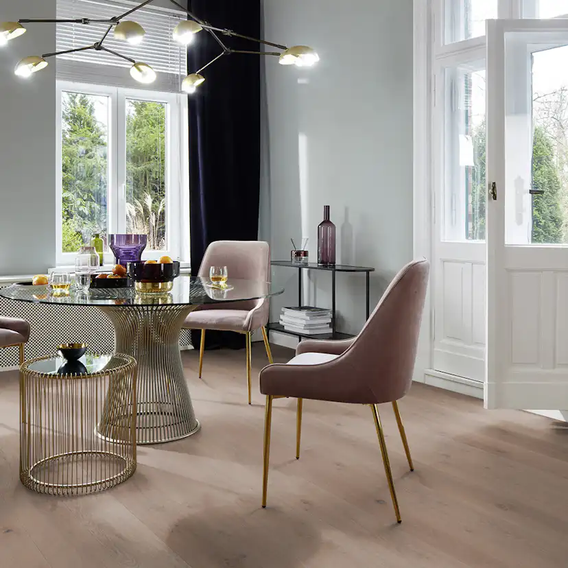 Parkettgolv Boen Ek Vivo 1-Stav Warm Grey Borstad Ultra Matt Lack