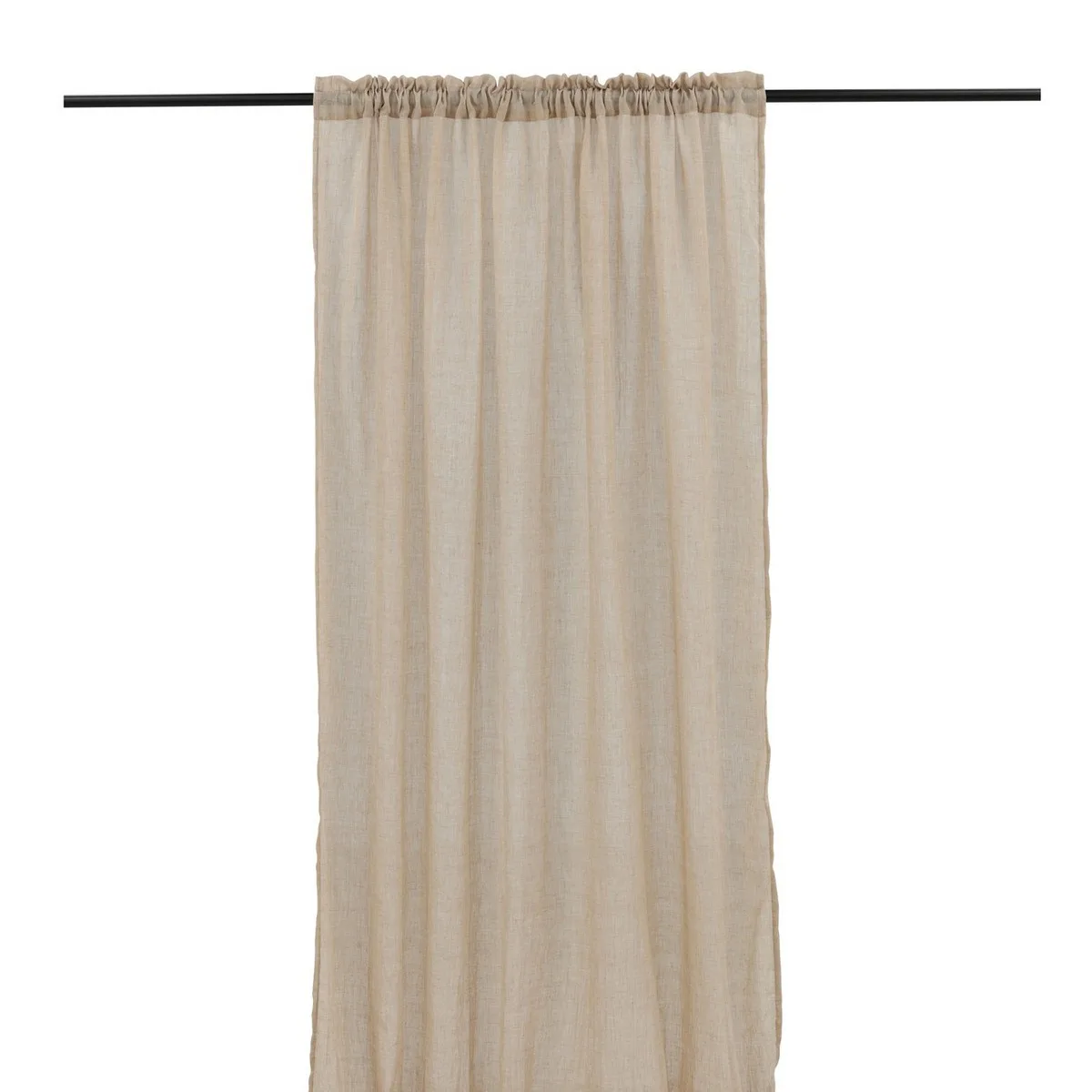 Elena Curtain Polyster/cotton - Beige - 135*240 - Channel Beige, Längd: 240 cm