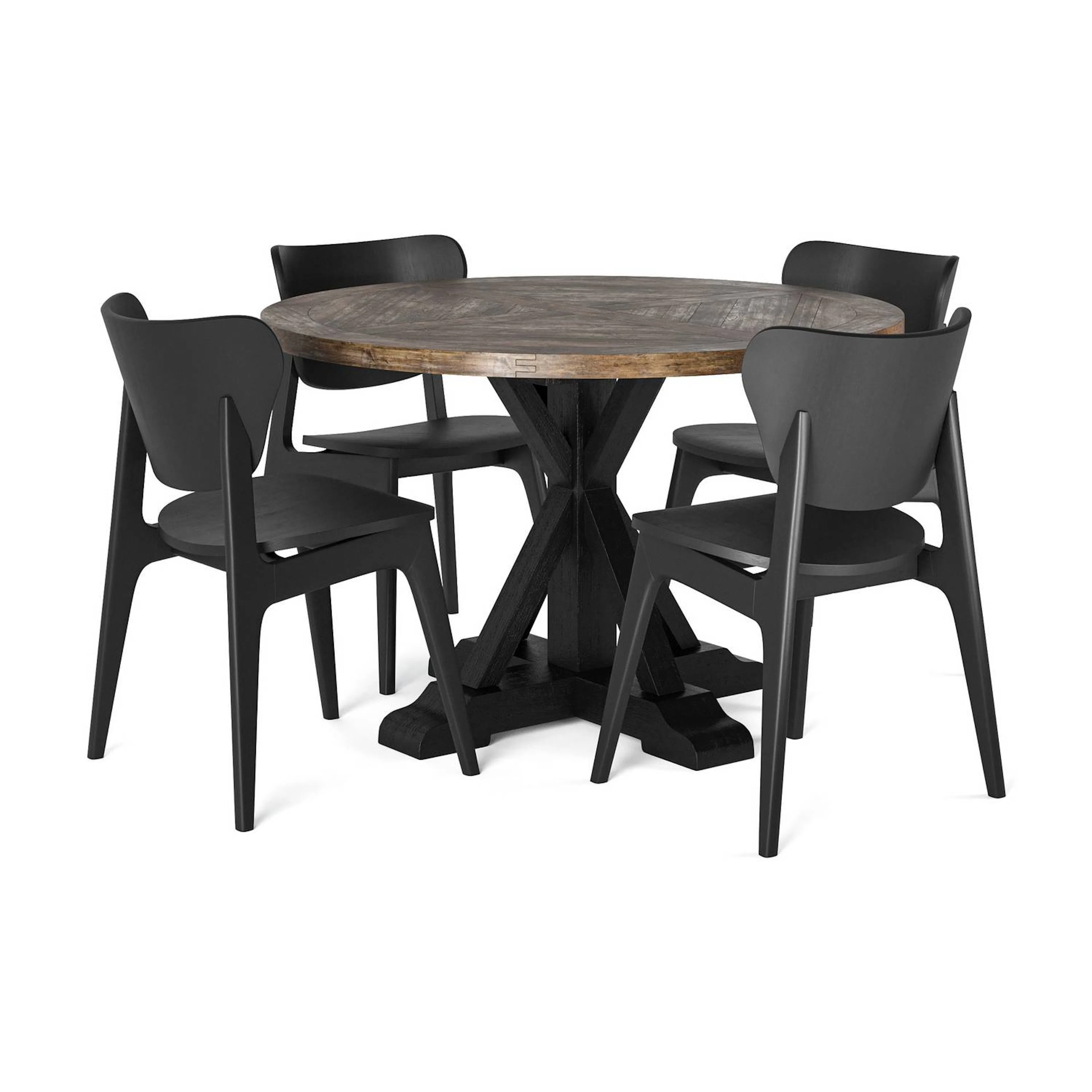 Matgrupp Bloomington Lyon Runt Matbord 120 cm med 4 Jerup Matstol