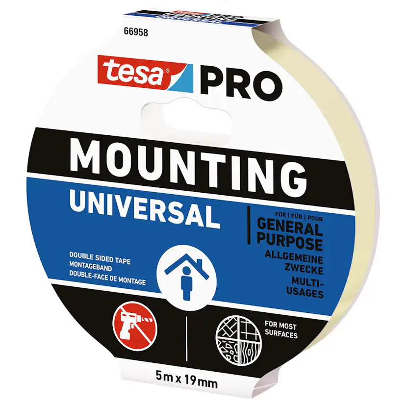 Monteringstejp Tesa Pro Universal 19 mm