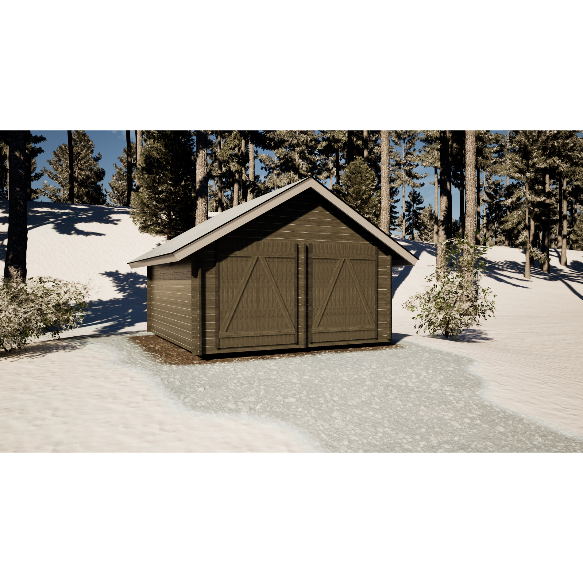 Timmerförråd LP Garden S-L (16m²) Rak Vägg