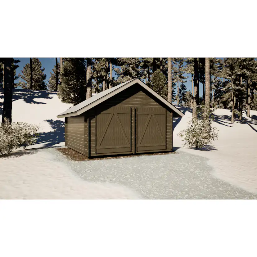 Timmerförråd LP Garden S-L (16m²) Rak Vägg