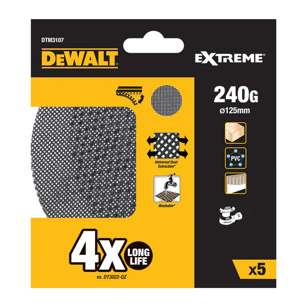 Slipnät DeWalt DTM3107 125 mm 120G 5-Pack Till Excenterslip