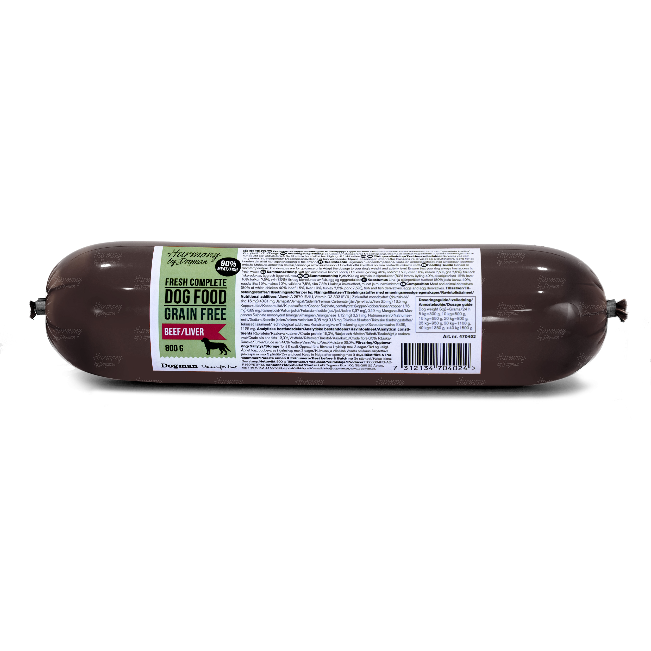 Hundfoder Harmony Biff/Lever 800 g