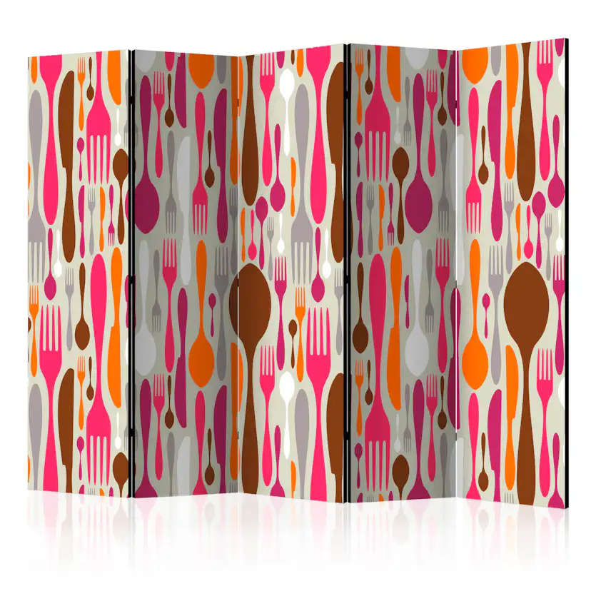 Rumsavdelare Skärmvägg Arkiio Cutlery Pink and Violet II 225x172 cm