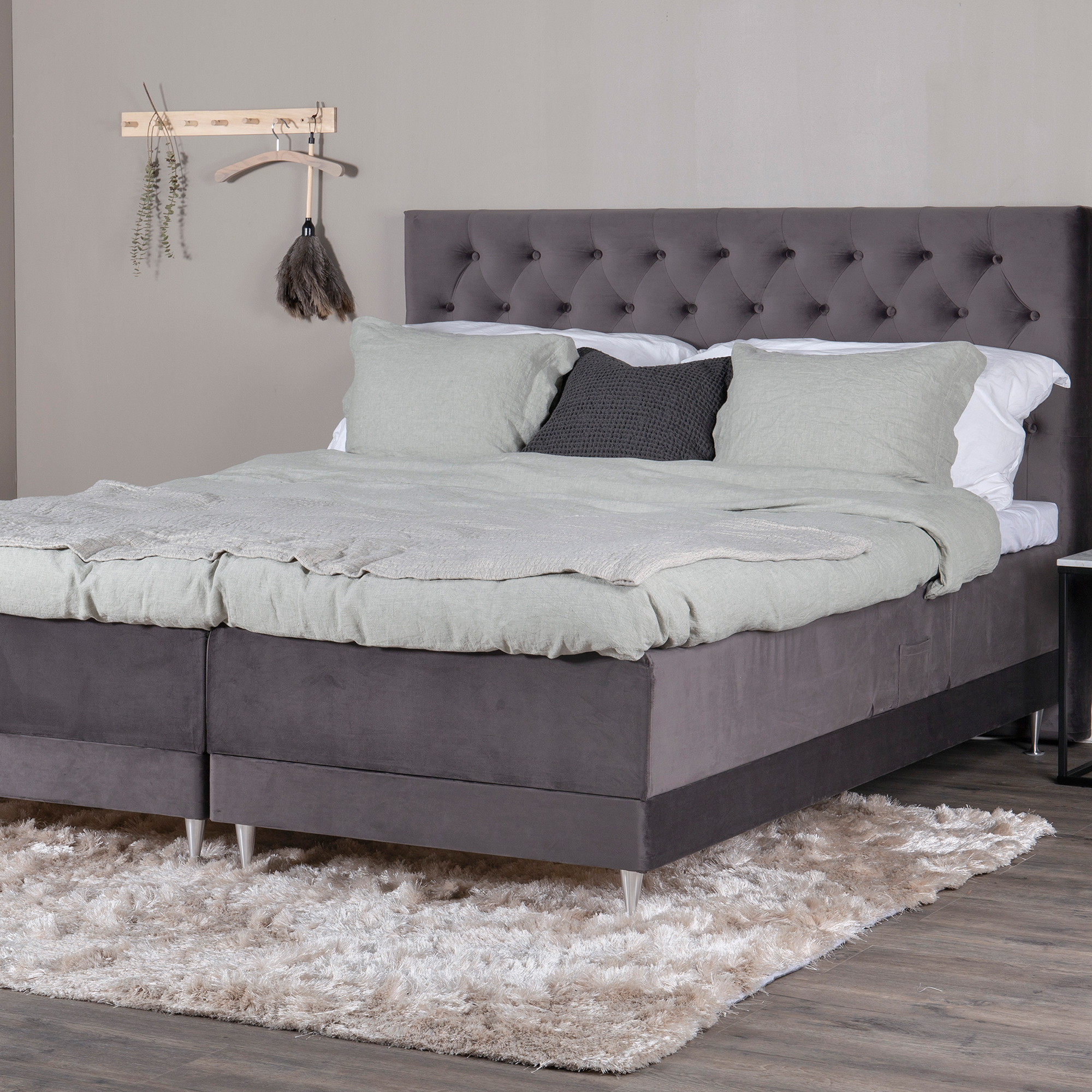 Ställbar Kontinentalsäng Venture Home Vickleby 180x200 Sammet med Sänggavel Föra 180