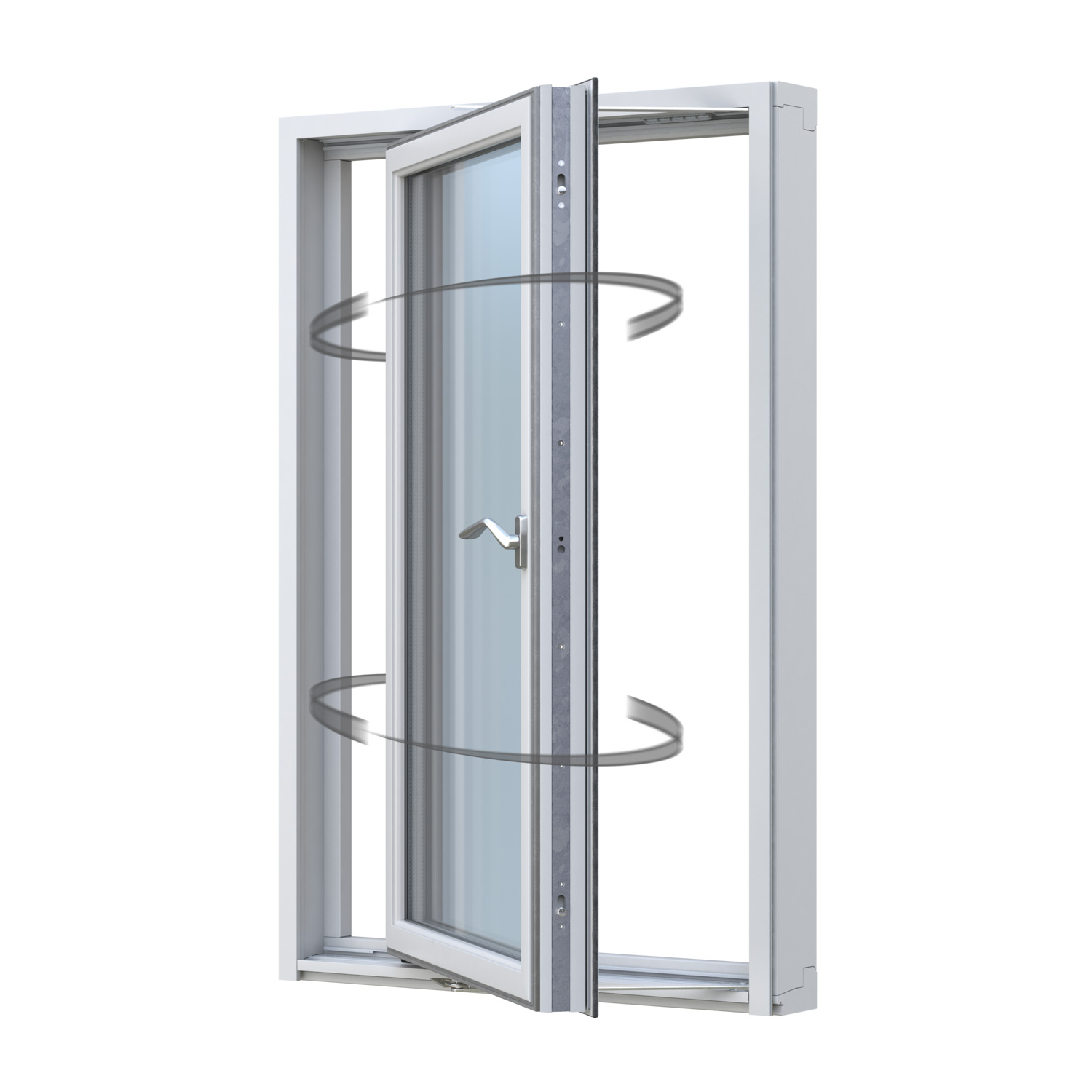 Sideswing Svenska Fönster Aluminiumbeklätt Trä 3-Glas