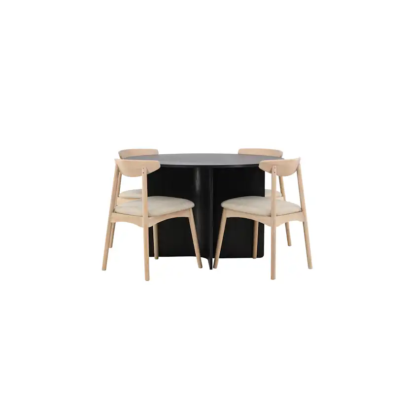 Matgrupp Venture Home Tyresö Matbord Ø120 cm cm med 4st Ven Matstolar