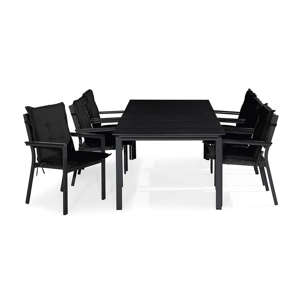 Matgrupp Utomhus Comfort Garden Tunis 205x90 med 6 StapelTrädgårdsstolar