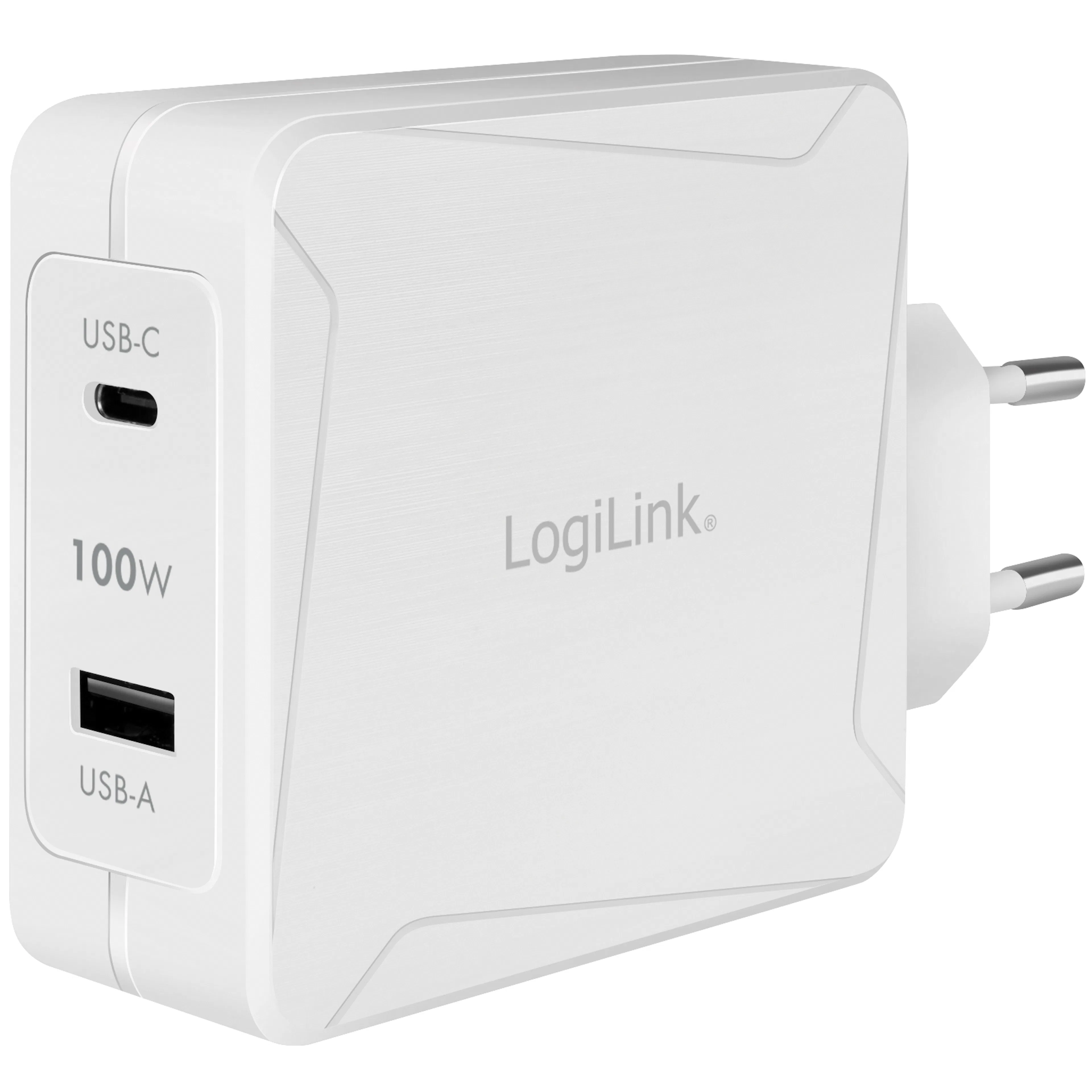 USB-laddare LogiLink 1 x USB-C PD 1 x USB-A 100W GaN