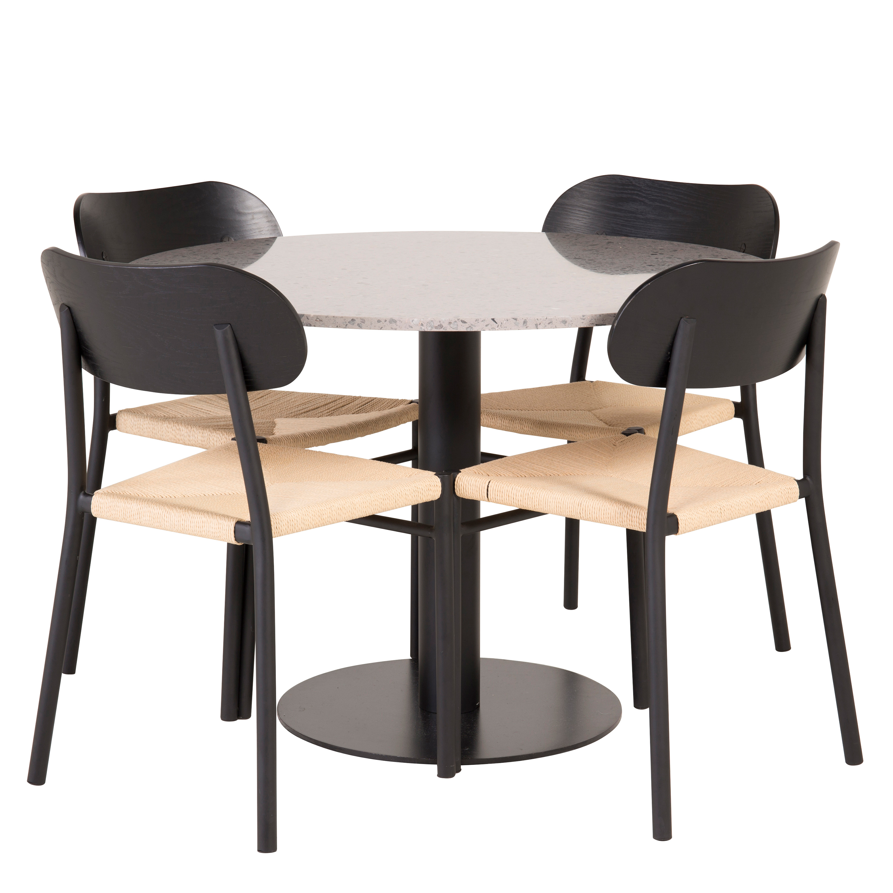 Matgrupp Venture Home Roxanna Grå Bord med 4 Peggy Stolar