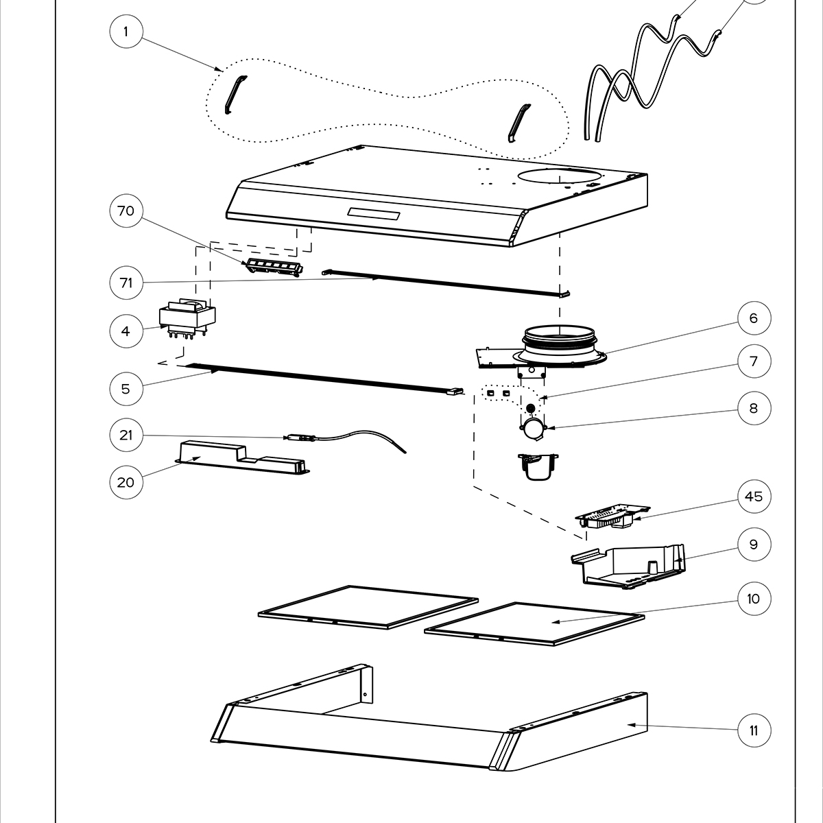 Spiskåpa Franke Spirit Trafo Vit EC/AC-motorer Uni PCB Stål
