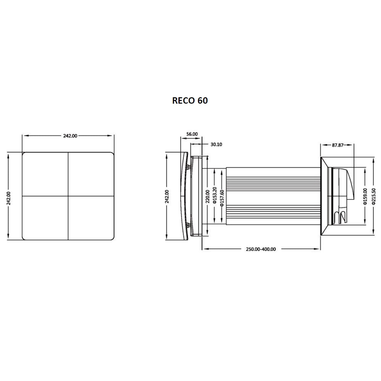 Ventilationsaggregat Cooltron Reco 60 EVO2 med Värmeåtervinning