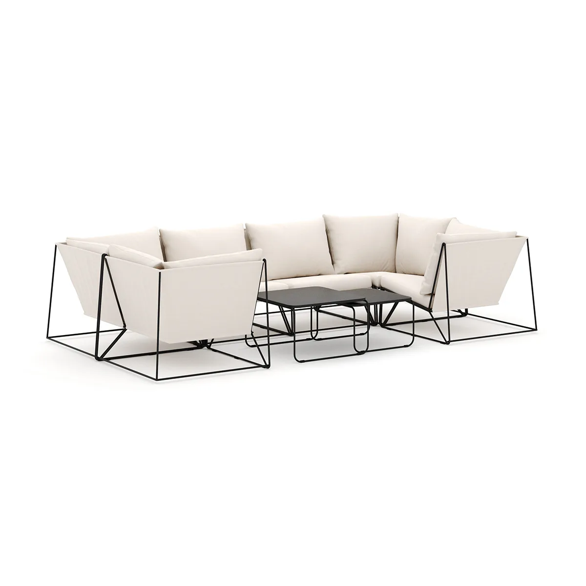 Loungesoffa Comfort Garden Usteryd utomhus U-soffa 6-sits med stängt avslut