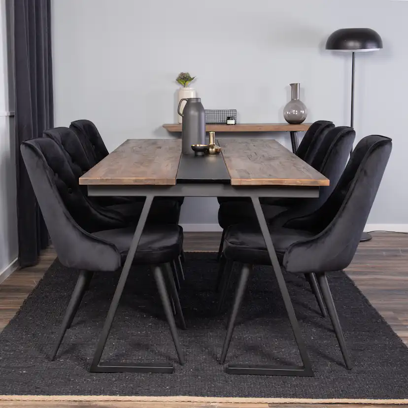 Matgrupp Venture Home Jane med 6 Vera Stolar Sammet