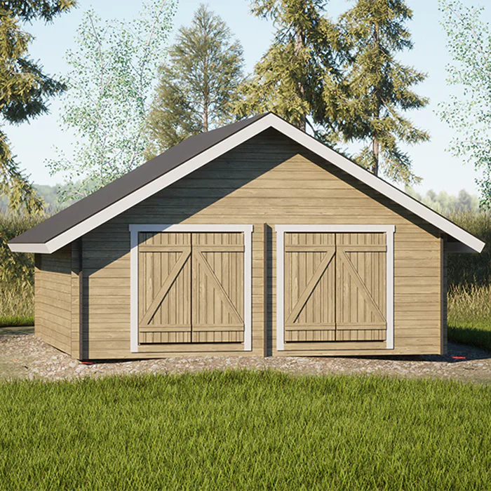 Timmerförråd LP Garden S-XXL (25m²) Rak Vägg