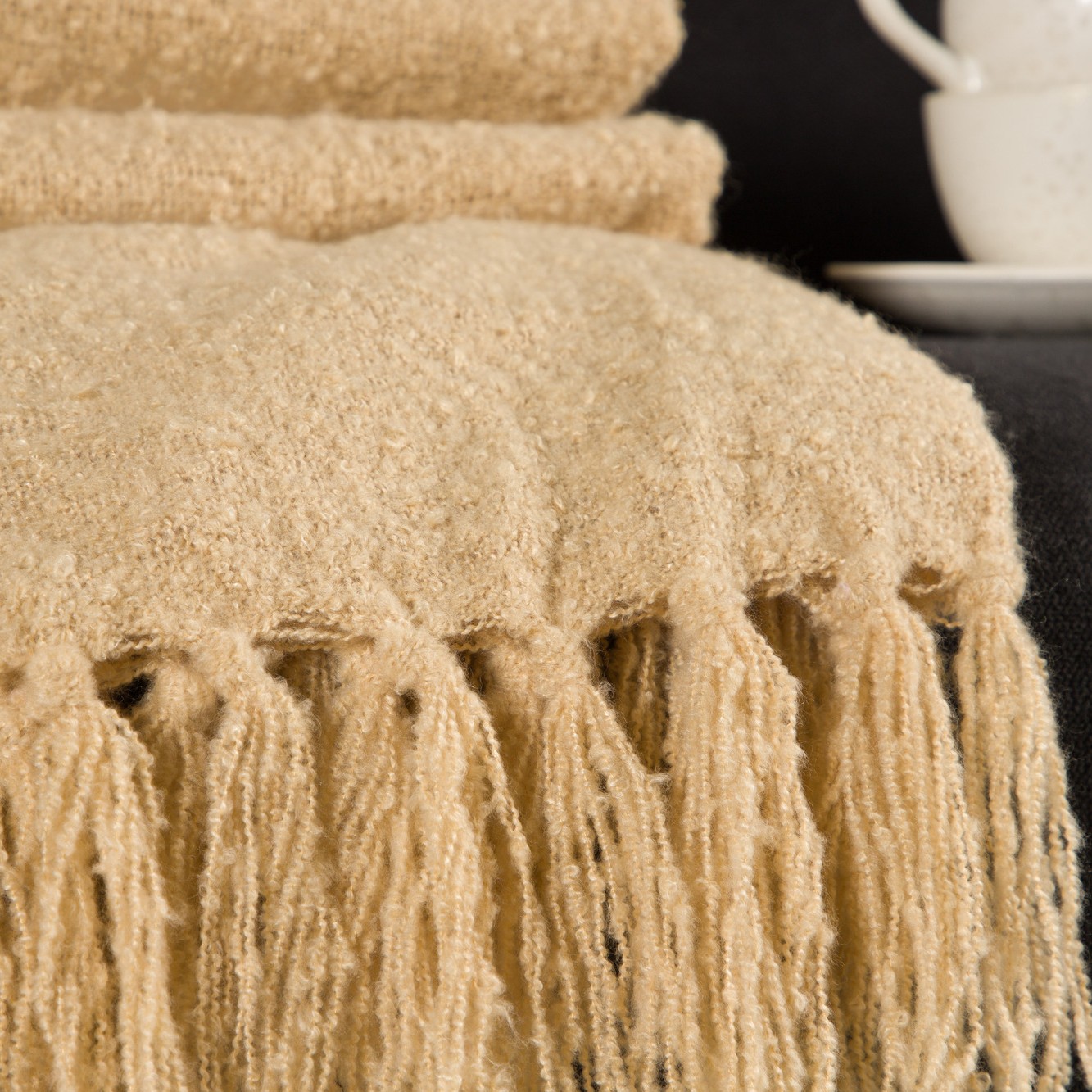 Stanly Throw Polyester - Sand - 130*170 Sand