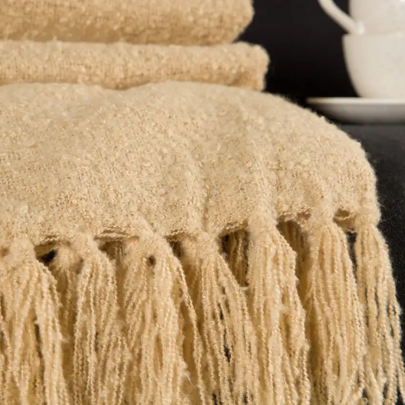 Stanly Throw Polyester - Sand - 130*170 Sand