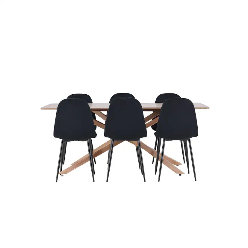 Matgrupp Venture Home Piazza 180 med 6 st Polar Stolar Sammet
