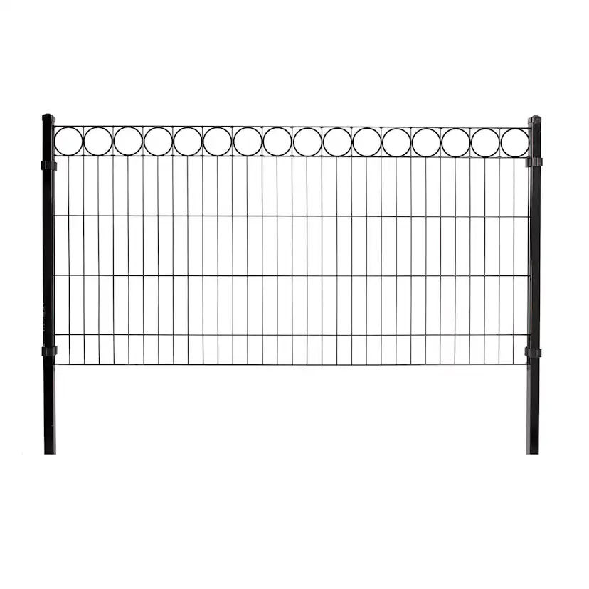 Staket Hortus Svart Panelpaket Med Dekor O 4 Sektioner 100 cm Hög