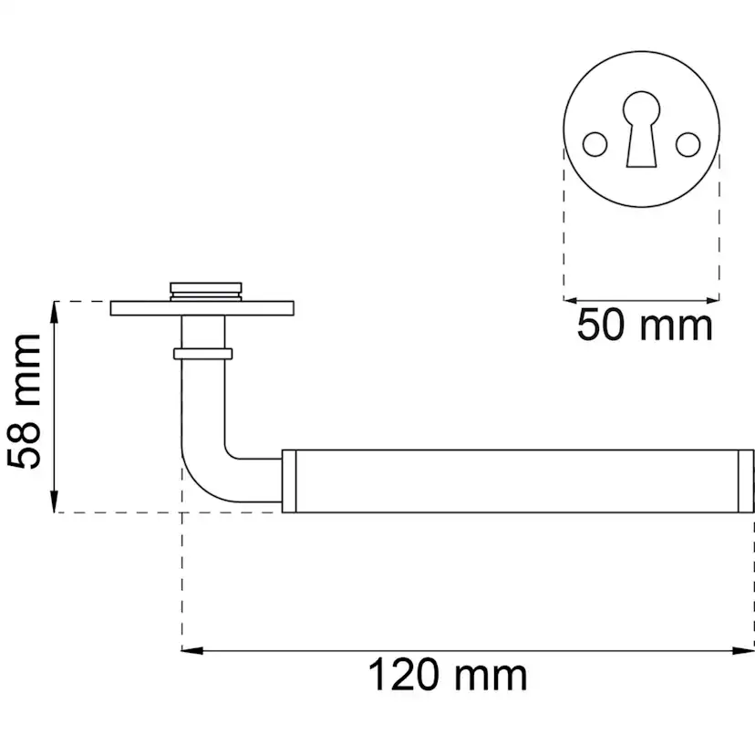 Innerdörrhandtag Habo A387 Aluminium/Krom