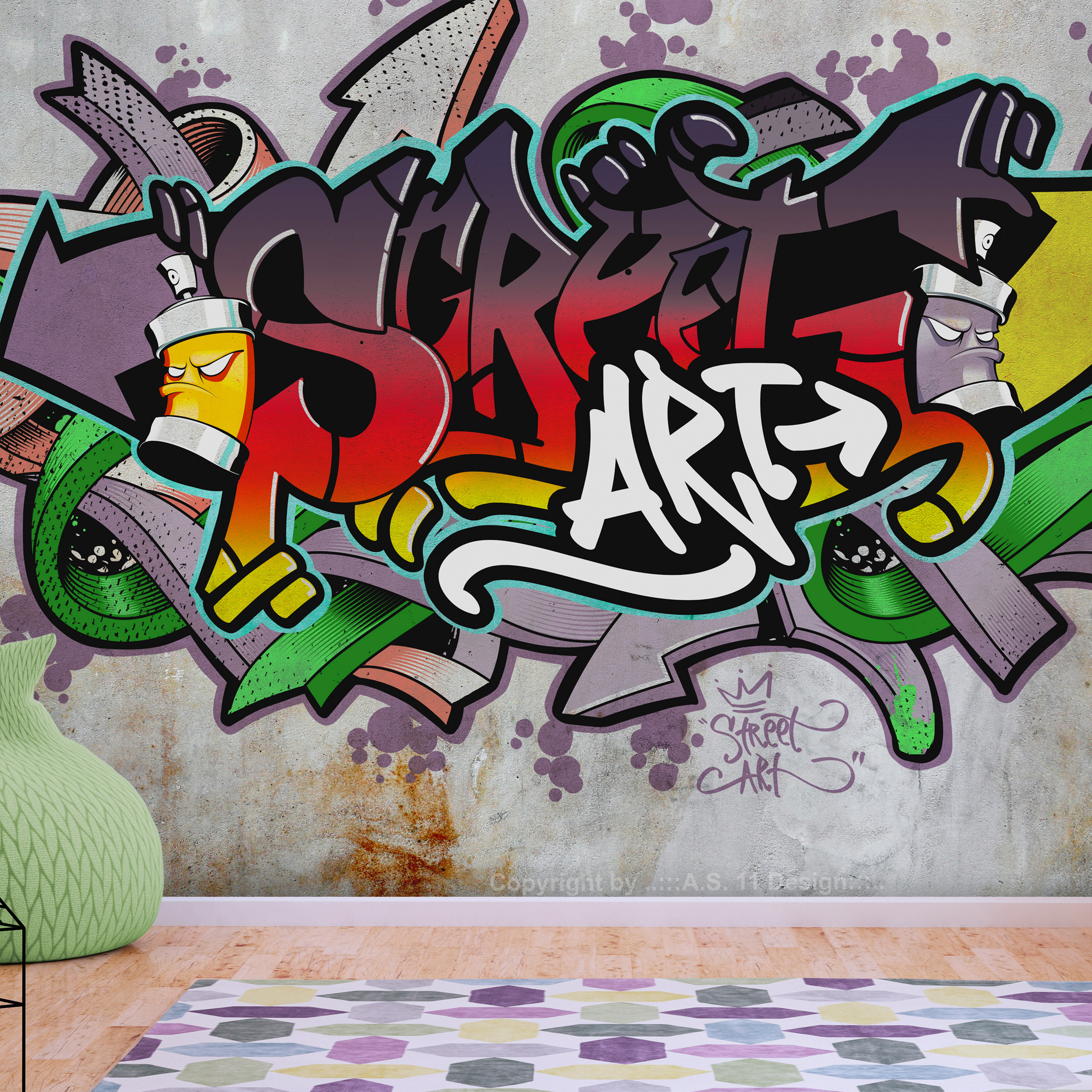 Fototapet Arkiio Självhäftande Street Classic Reggae Colours