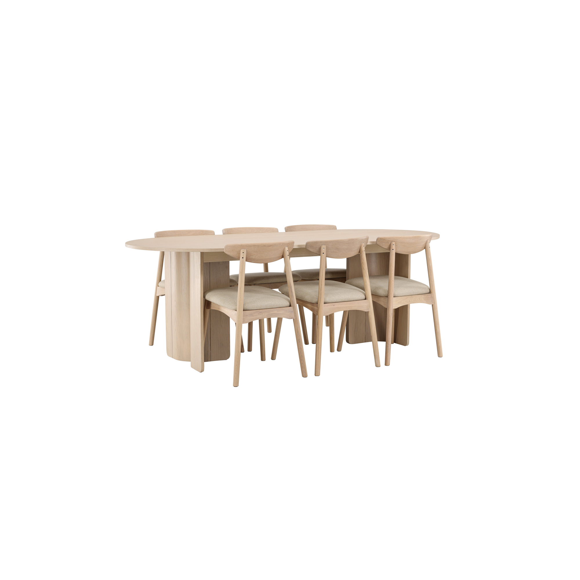 Matgrupp Venture Home Tyresö Matbord 220x100 cm med 6st Ven Matstolar