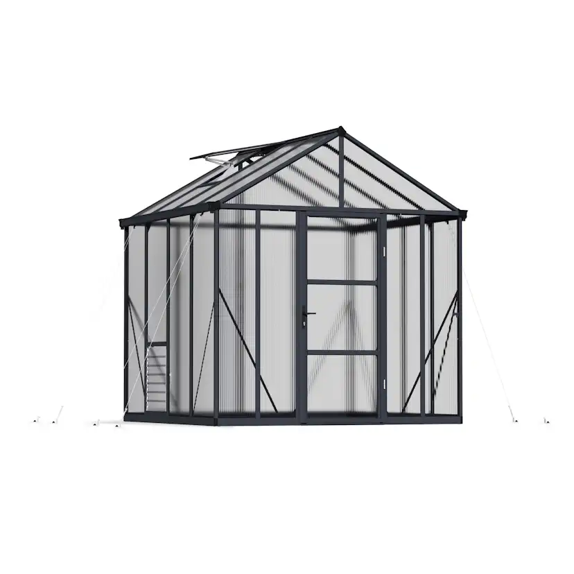 Växthus Canopia by Palram Glory Aluminiumram med UV-Skyddad Polykarbonat & Automatisk Ventilationsöppnare, 6,2 m²