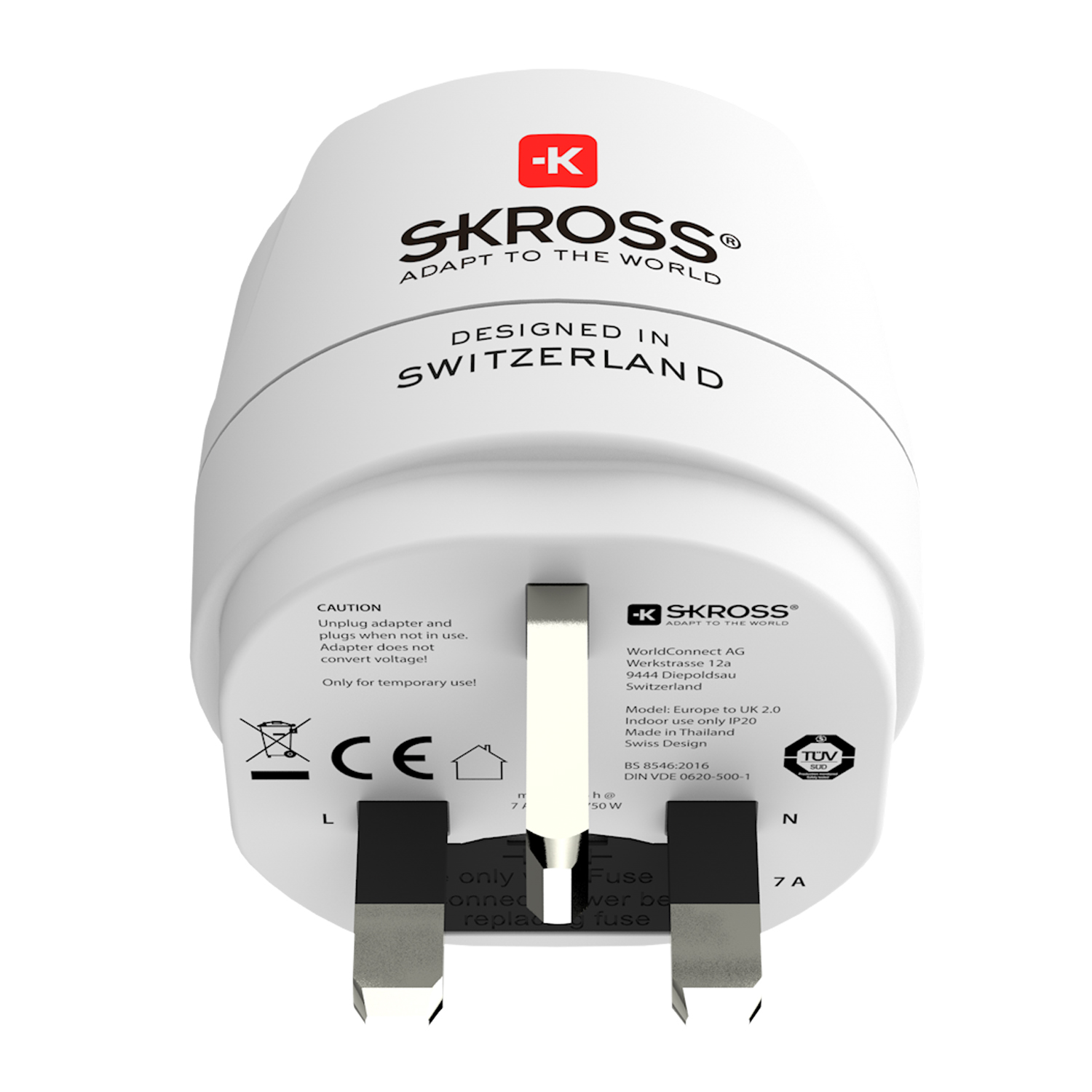 Reseadapter Skross Europa till UK Jordad