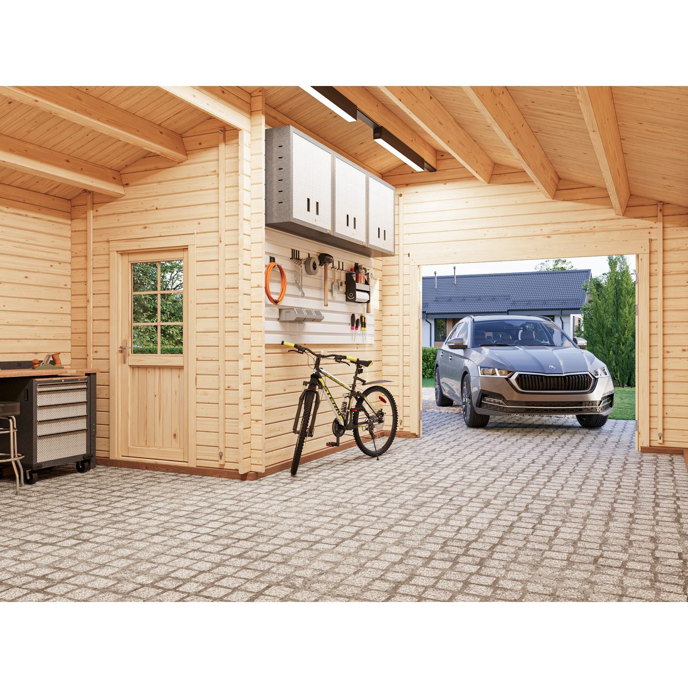 Roger 21,9+5,2 m2 with wooden gate Impregnerad transparent