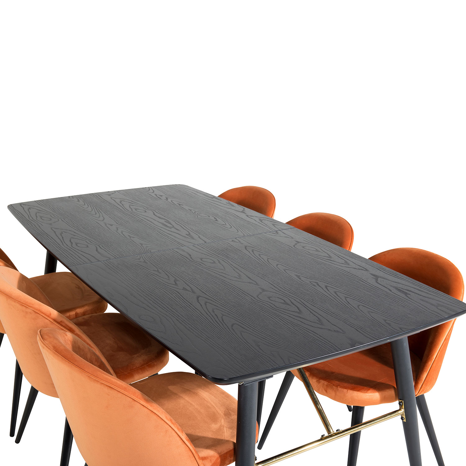 Matgrupp Venture Home Gold med 4 Velvet stolar