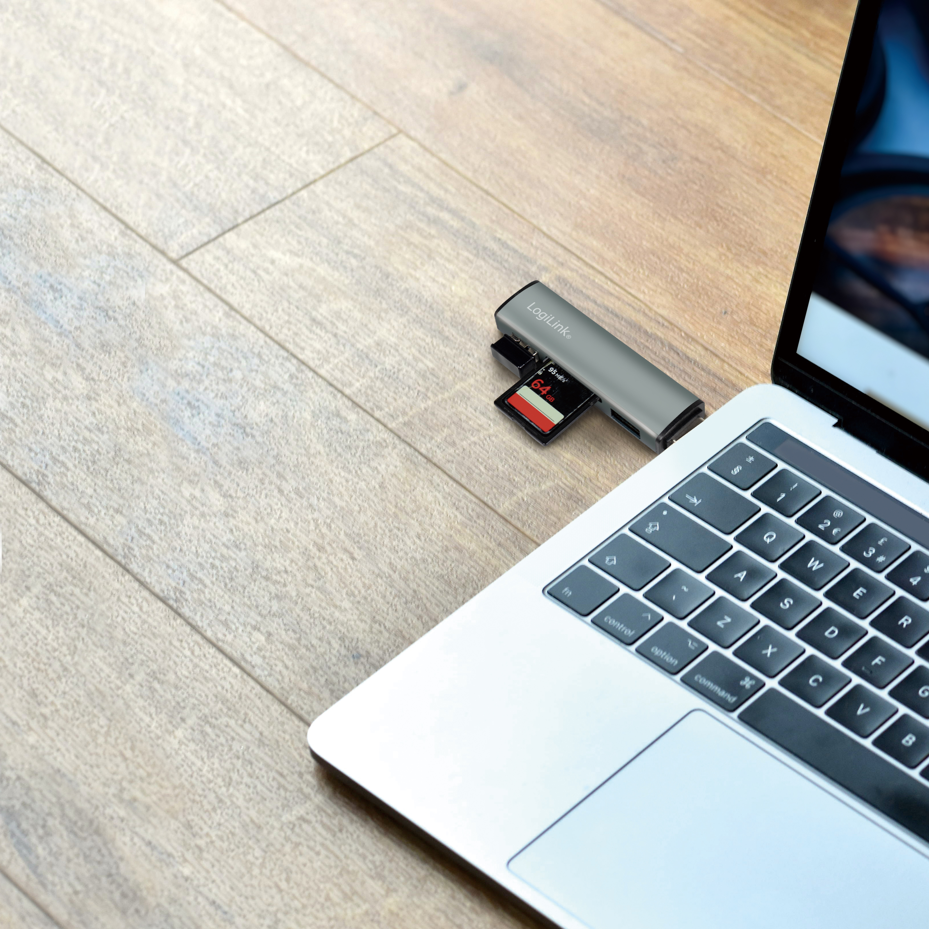 USB-hub LogiLink USB 3.2 Gen2 Minneskortsläsare/USB-A