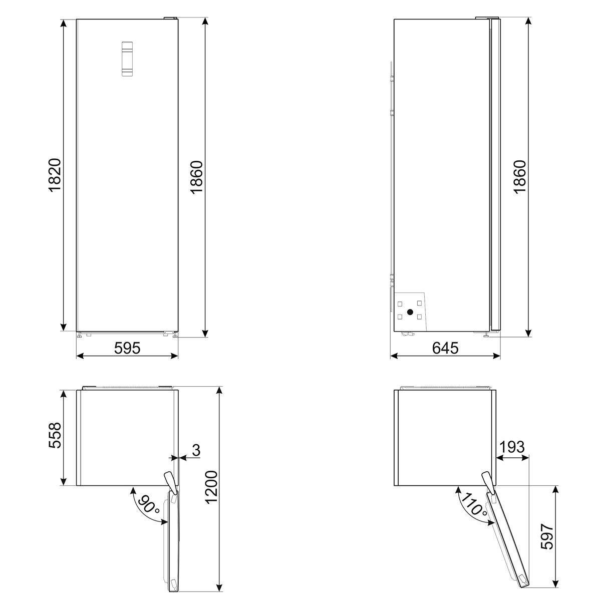 Kylskåp Smeg Universal FS18EV3HX Fristående