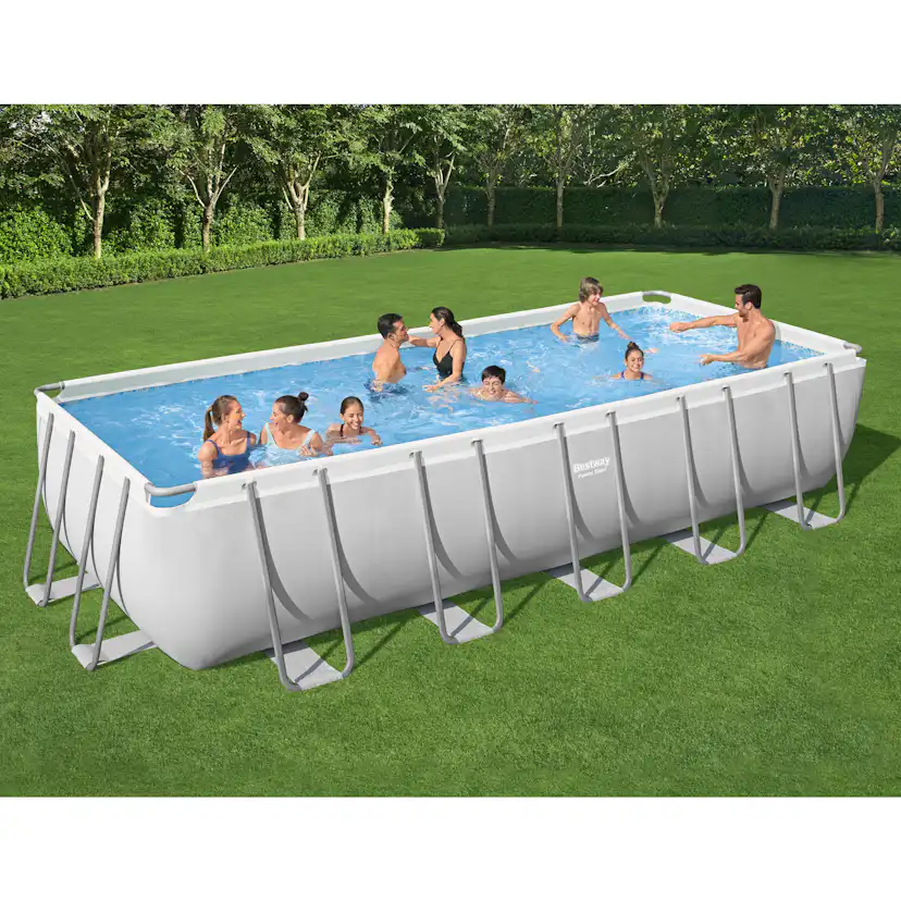 Poolpaket Bestway Power Steel 6,4 x 2,74 m Stålramspool Ovanmark med Filterpump