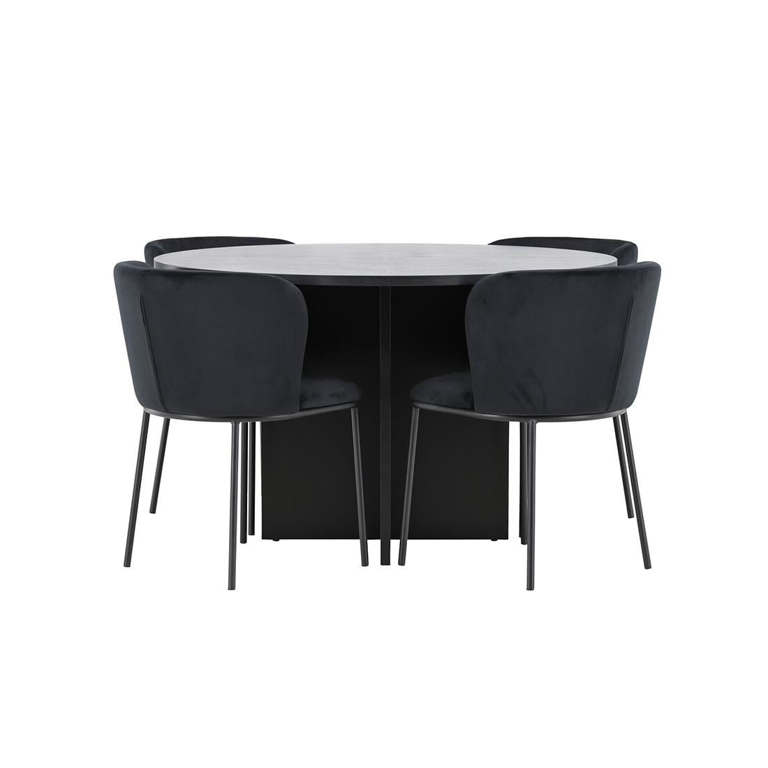 Matgrupp Venture Home Strada Ø120 cm med 4st Edina Matstolar