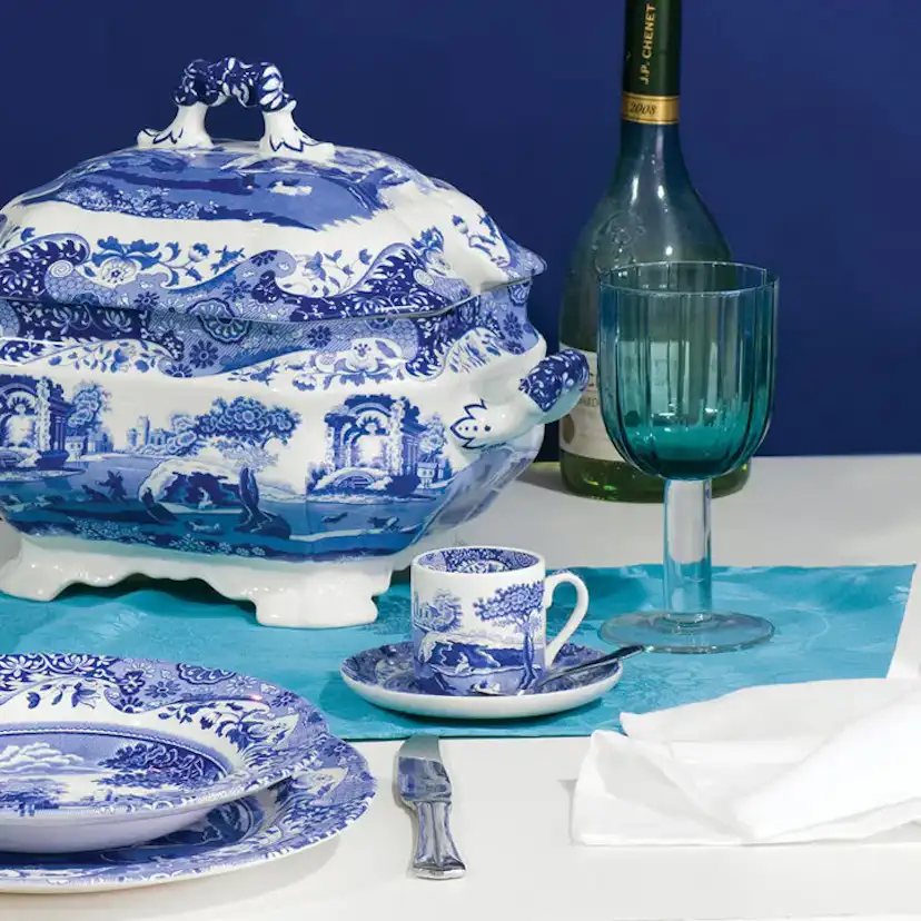 Espressokopp Spode Blue Italian med Fat