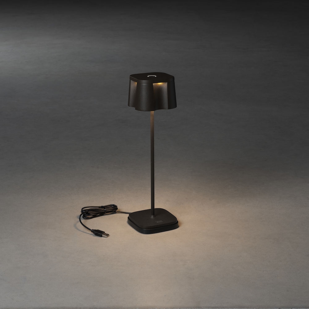 Nice bordslampa svart USB Svart