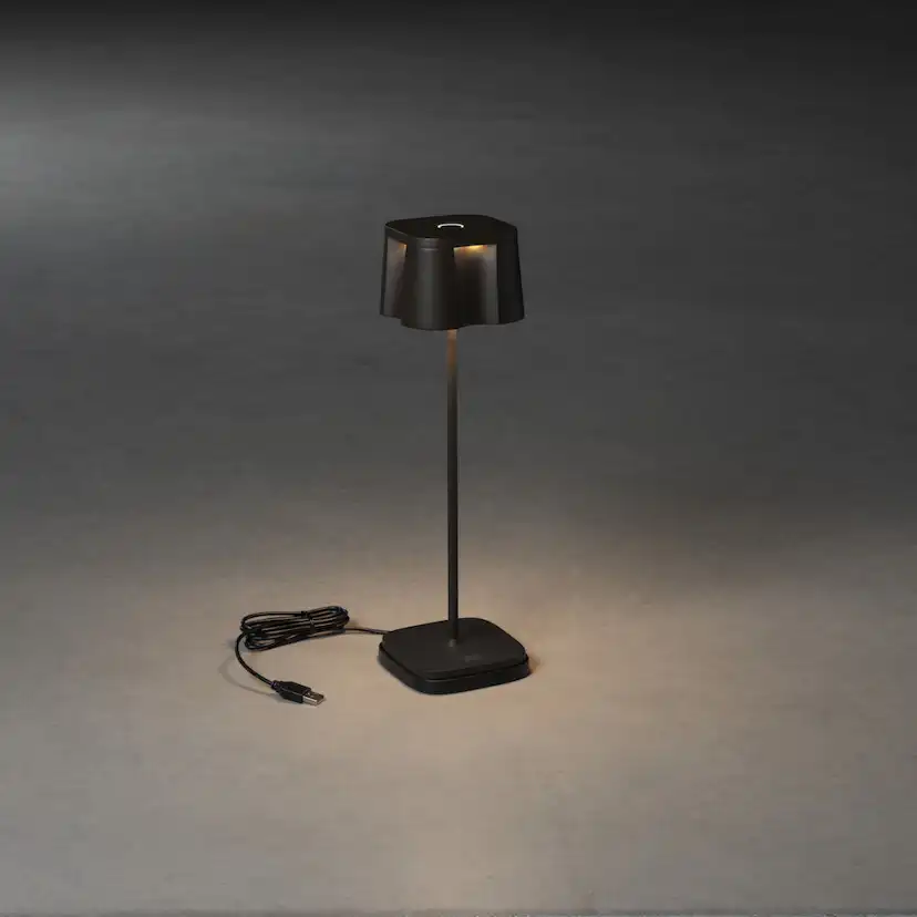 Nice bordslampa svart USB Svart