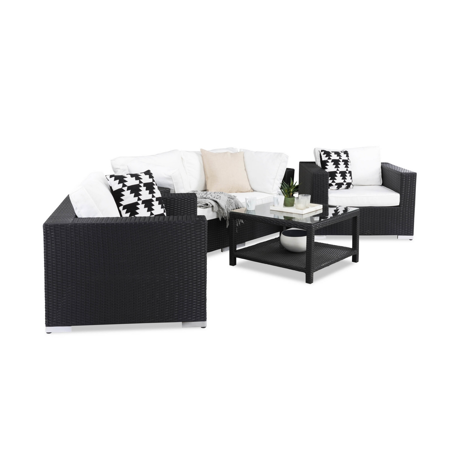 Loungegrupp Comfort Garden Bahamas 4-sits med 2 Fåtöljer och Bord 75x75 Utomhus