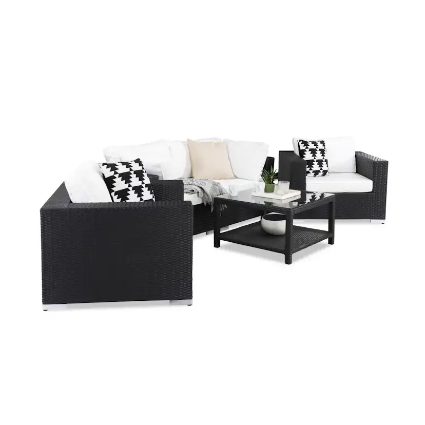 Loungegrupp Comfort Garden Bahamas 4-sits med 2 Fåtöljer och Bord 75x75 Utomhus