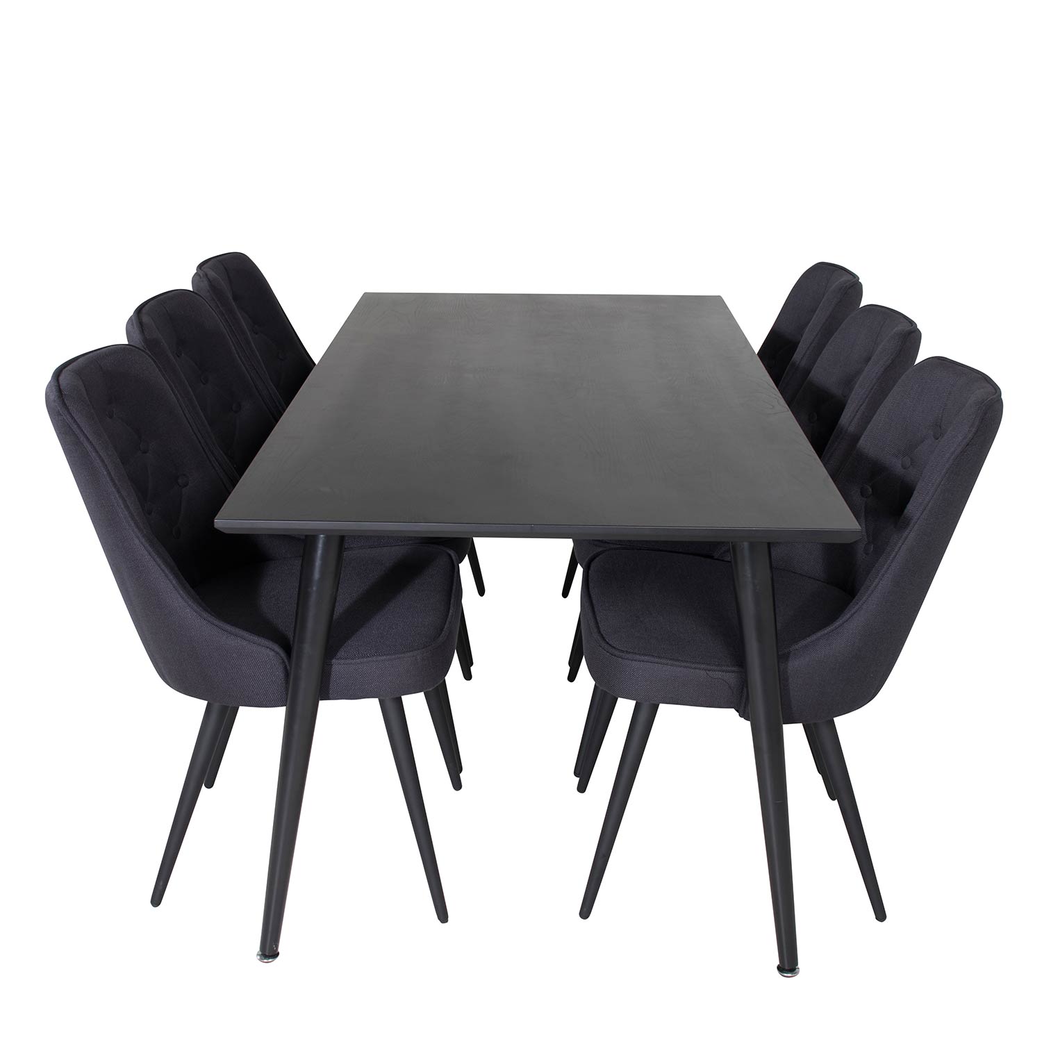 Matgrupp Venture Home Dipp med 6 Velvet Deluxe Stolar