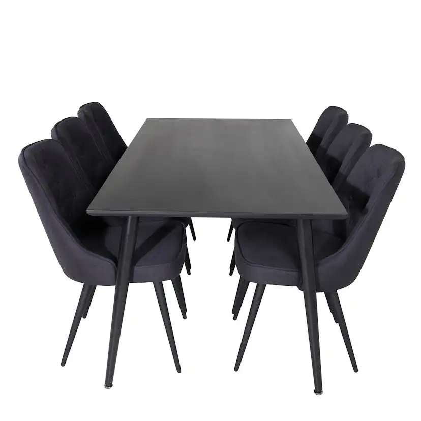 Matgrupp Venture Home Dipp med 6 Velvet Deluxe Stolar