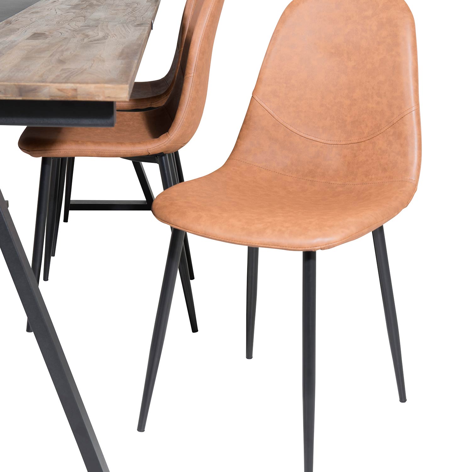 Matgrupp Venture Home Jane med 6 Pobbie Stolar Konstläder