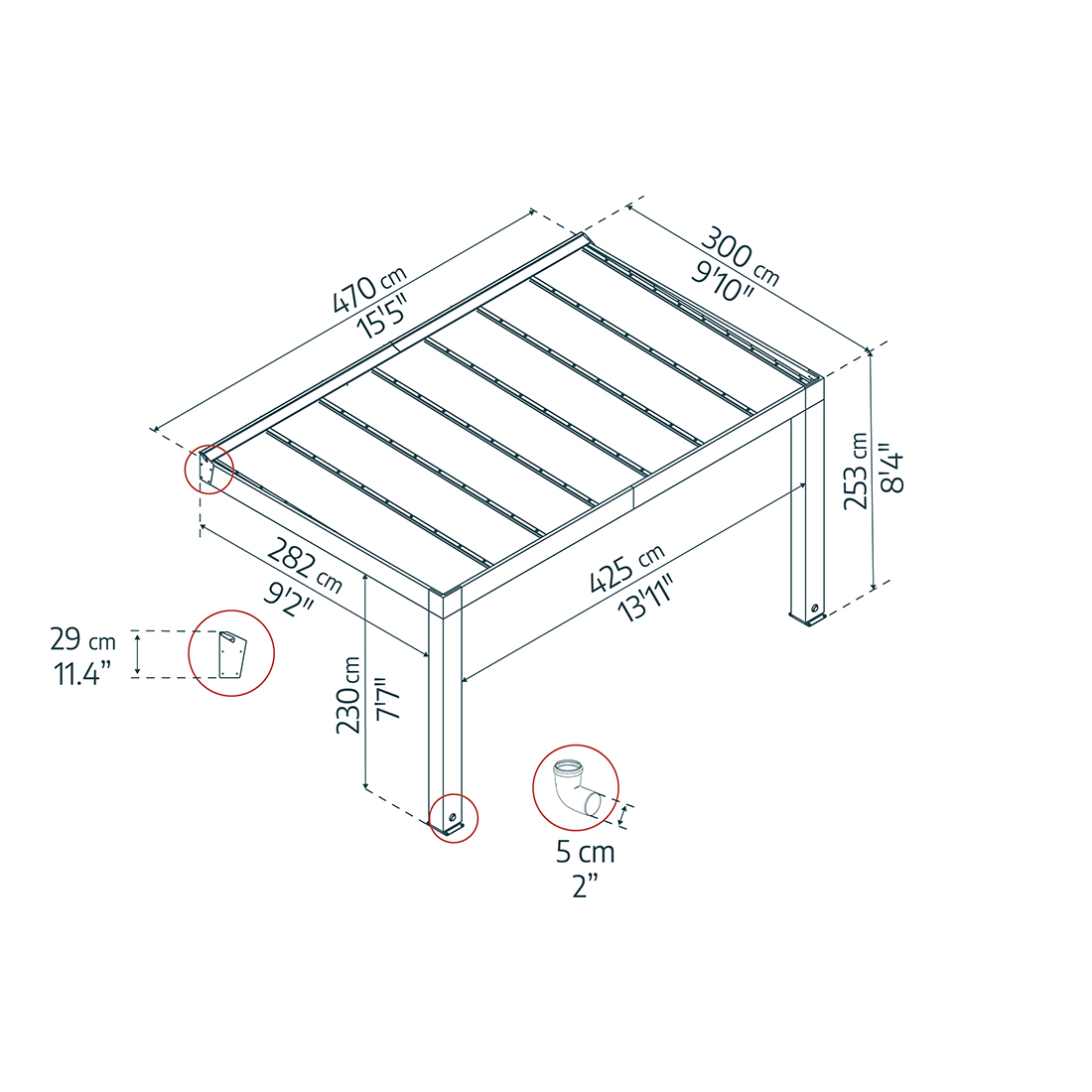 Altantak Canopia by Palram Helsinki Cederträ 3X4,7 m