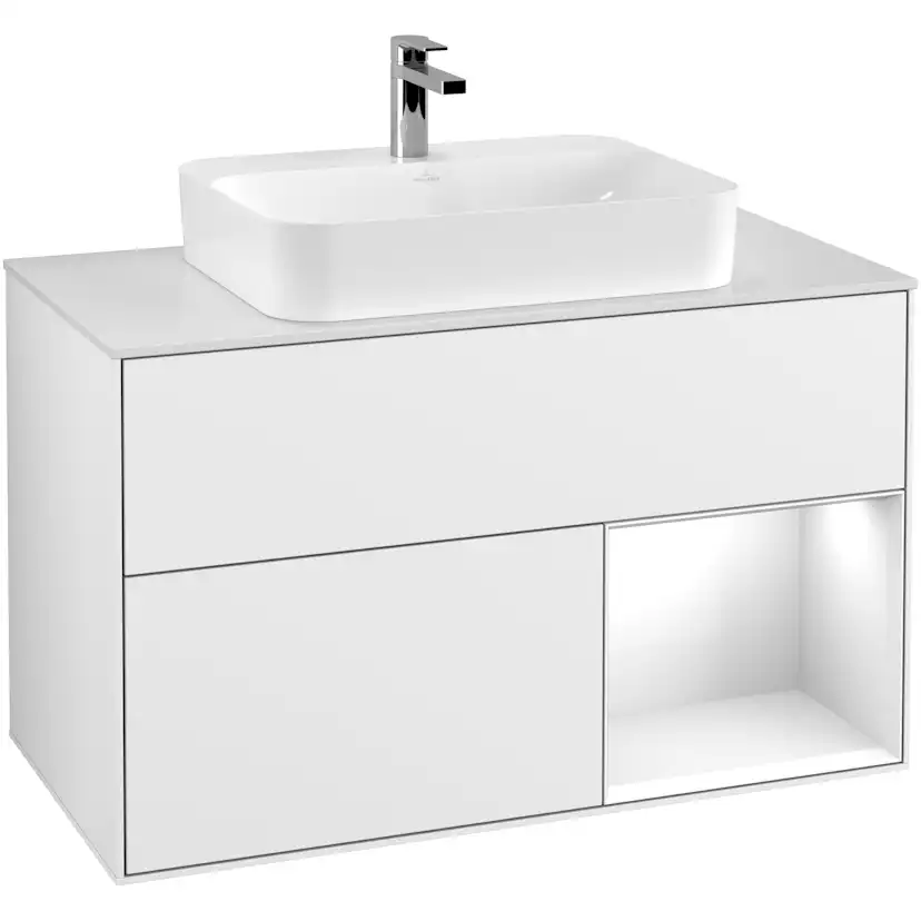 Tvättställsskåp Villeroy & Boch Finion med 2 Lådor Hylla och Bänkskiva för Ytmonterat Tvättställ