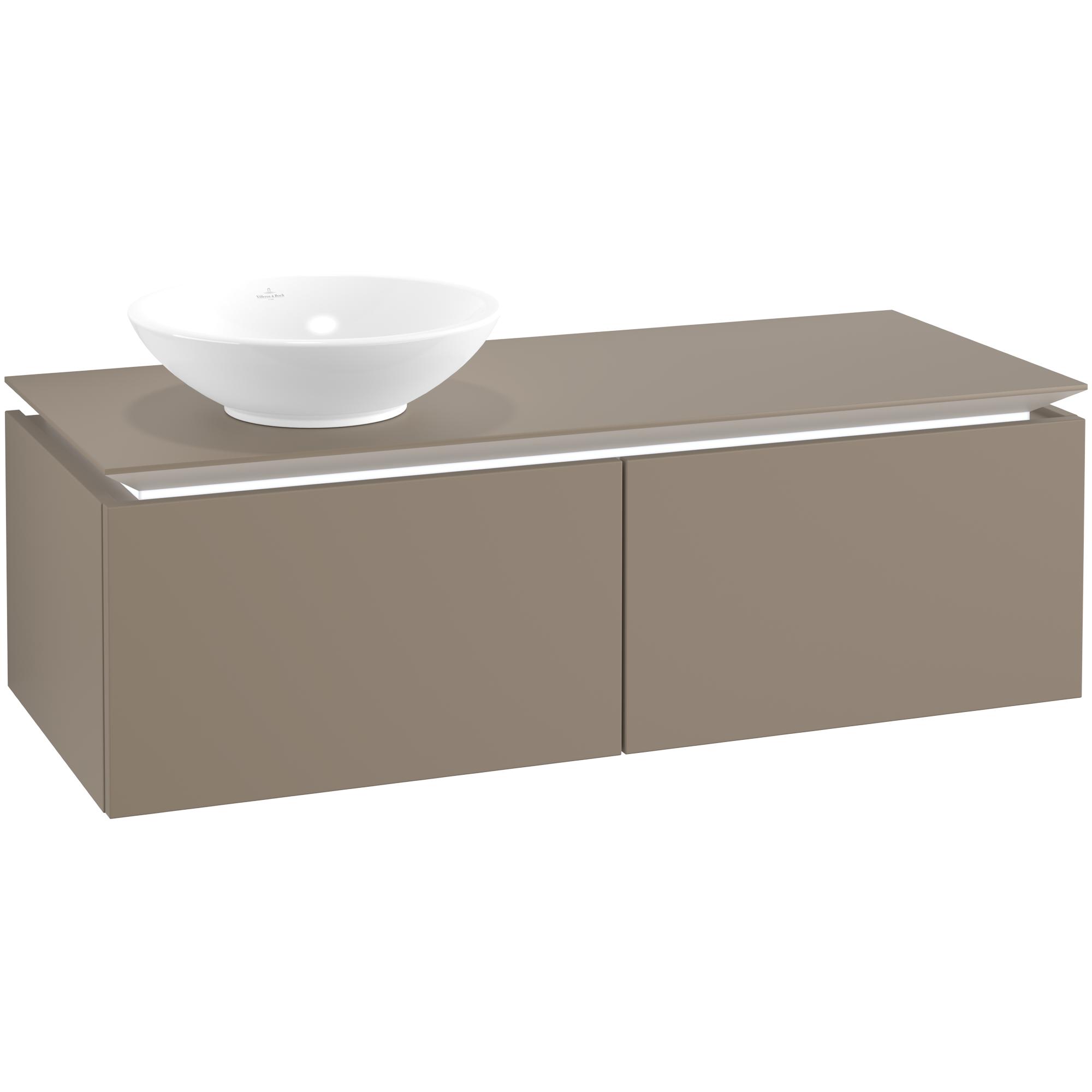 Tvättställsskåp Villeroy & Boch Legato Kompakt 1200 med 2 Lådor för Ocentrerat Ytmonterat Tvättställ