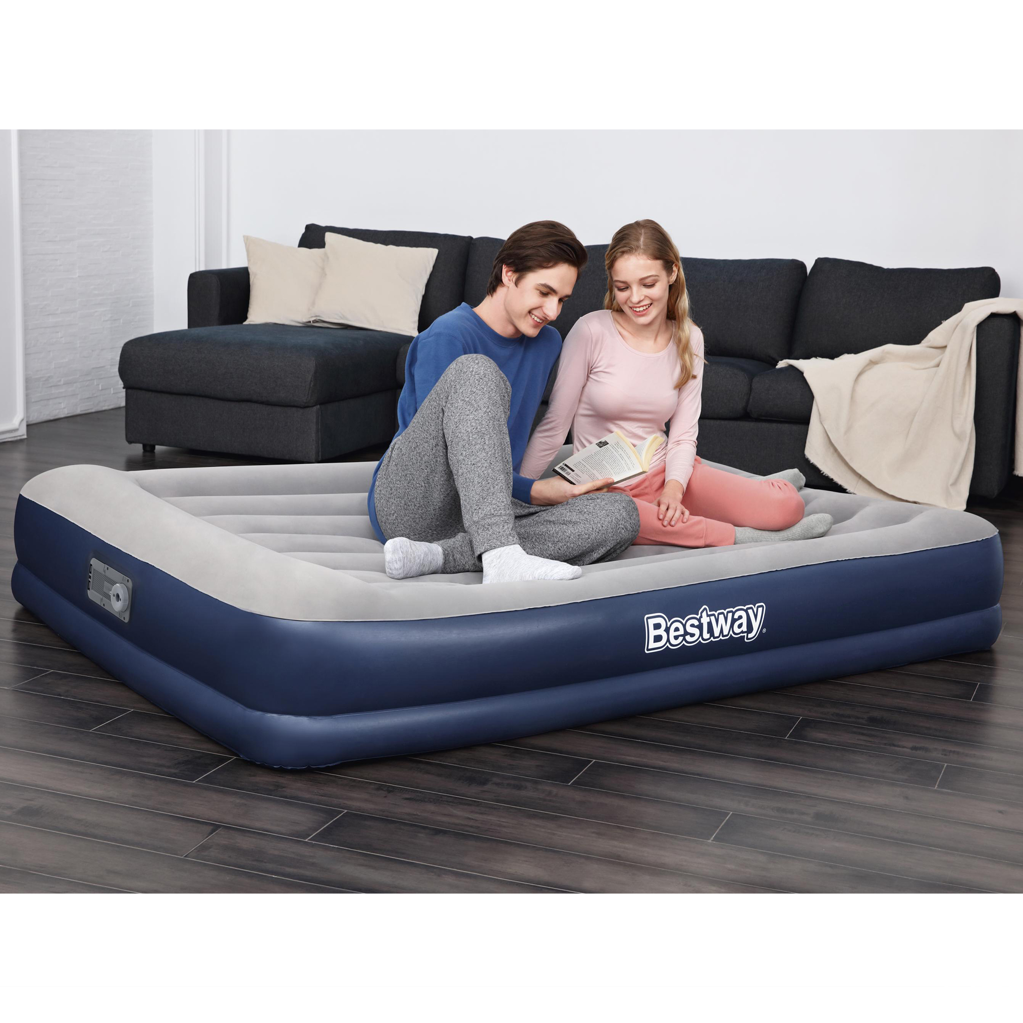 Uppblåsbar madrass Bestway med Inbyggd Pump Tritech Airbed Queen
